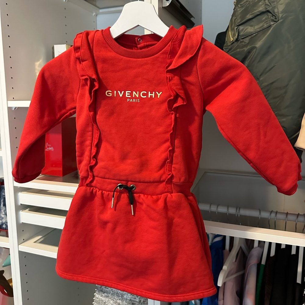Givenchy Kids Red Ruffle Dress